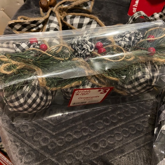 Black & White Checkered Christmas Tree Ornaments - Picture 3 of 6